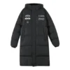Letter Graphic Long Down Jacket “White Black”