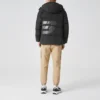 Letter Logo Printed Hooded Short Down Jacket “Black White”