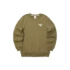 Letter Printed Crew Sweater “Olive Green White”