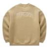 Letter Printed Crew Sweater “Tan”