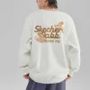 Letter Printed Crew Sweater “White Gold”