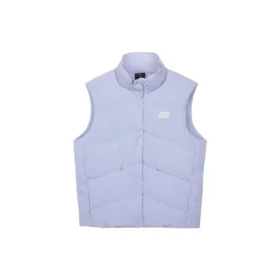 Letter Printed Down Vest “Black Purple Pink”