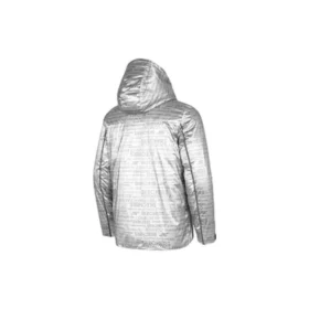 Letter Printed Hooded Down Jacket “Silver Black”