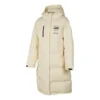 Letter Printed Long Down Jacket “Beige”