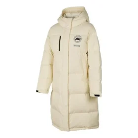 Letter Printed Long Down Jacket “Beige”