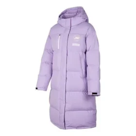 Letter Printed Long Down Jacket “Purple”