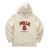 Letter Printed Long Sleeve Hoodie “Beige Red”
