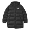 Letter Printed Mid Down Jacket “Black Blue”