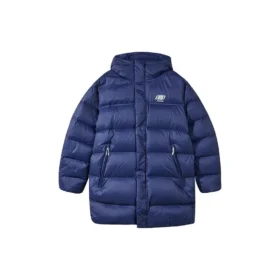 Letter Printed Mid Down Jacket “Black Blue”
