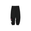 Letter Printed Mid-Waist Loose Knit Sports Pants “Black White”