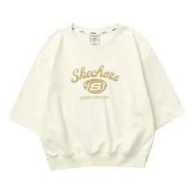 Letter Printed Round Neck Casual Sweater “Beige”