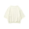 Letter Printed Round Neck Casual Sweater “Beige”