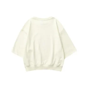 Letter Printed Round Neck Casual Sweater “Beige”