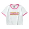 Letter Printed T-Shirt “White Pink Blue”