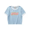 Letter Printed T-Shirt “White Pink Blue”