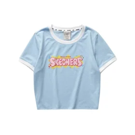 Letter Printed T-Shirt “White Pink Blue”