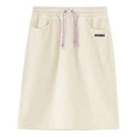 Lifestyle Series Drawstring Loose Knitted Casual Skirt “White”