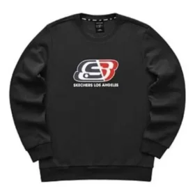Logo Printed Crew Sweater “Black Red”