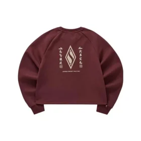 Logo Printed Crew Sweater “Burgundy White”