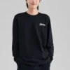 Logo Printed Crew Sweater “White Black Blue”