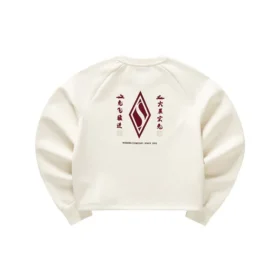 Logo Printed Crew Sweater “White Red”