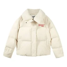 Logo Printed Down Jacket “White Black”