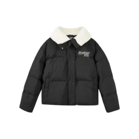 Logo Printed Down Jacket “White Black”