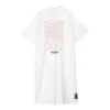 Logo Printed Half-Zip Casual Dress “White Pink Black”