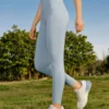 Logo Printed Training Leggings “Teal”