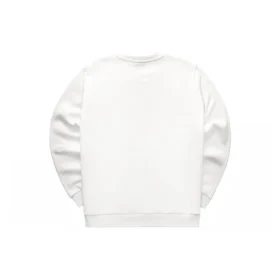 Logo Round Neck Fleece Pullover Sweatshirt “White Red Blue”