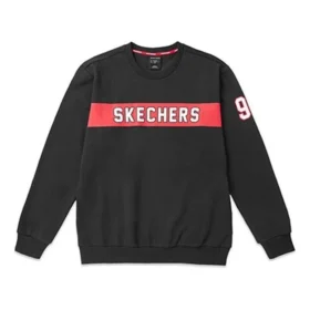 Men”s Skechers Alphabet Printing Knit Pullover Black