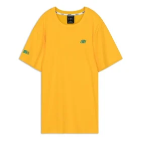 Men”s Skechers Alphabet Printing Knit Short Sleeve Yellow