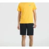 Men”s Skechers Alphabet Printing Knit Short Sleeve Yellow