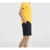 Men”s Skechers Alphabet Printing Knit Short Sleeve Yellow