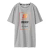 Men”s Skechers Contrasting Colors LOGO Printing Knit Short Sleeve Gray