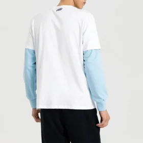 Men”s Skechers Contrasting Colors LOGO Printing Knit Short Sleeve White