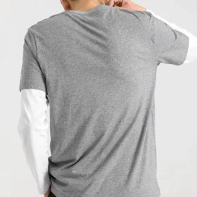 Men”s Skechers Sports Alphabet Printing Short Sleeve Gray
