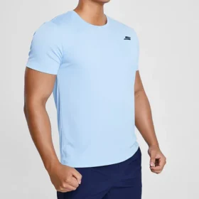 Men”s Skechers Training Running Sports Knit Short Sleeve Blue