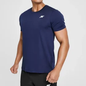 Men”s Skechers Training Running Sports Knit Short Sleeve Blue