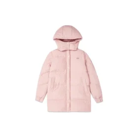 Mid-Length Warm Hooded Down Jacket “Black Pink”