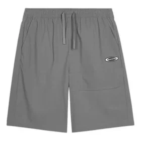 Mid-Waist Drawstring Straight Sports Shorts “Grey”