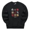 New Year Series Graphic Knit Crew Sweatshirt “Black Red Yellow”