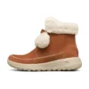 On-The-Go Joy Pompom Snow Boots “Brown White”