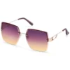 Oversized Rimless Square Sunglasses