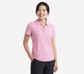Short Sleeve On The Green Striped Polo