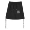 Skechers x D-Antidote Drawstring A-Line Mini Skirt “Black White”