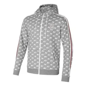 SKX Letter Print Long Sleeve Knit Jacket “Grey Blue White”