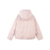Solid Color Concealed Zip Elastic Cuff Hooded Down Jacket “Pink White”