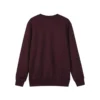 Solid Color Loose Crew Knitted Sweatshirt “Burgundy Black”