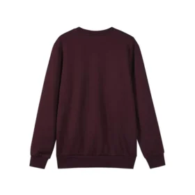 Solid Color Loose Crew Knitted Sweatshirt “Burgundy Black”